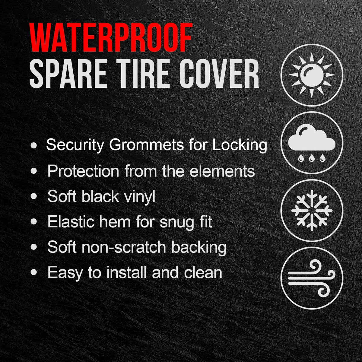 Black 28 Inch Tire Covers F488