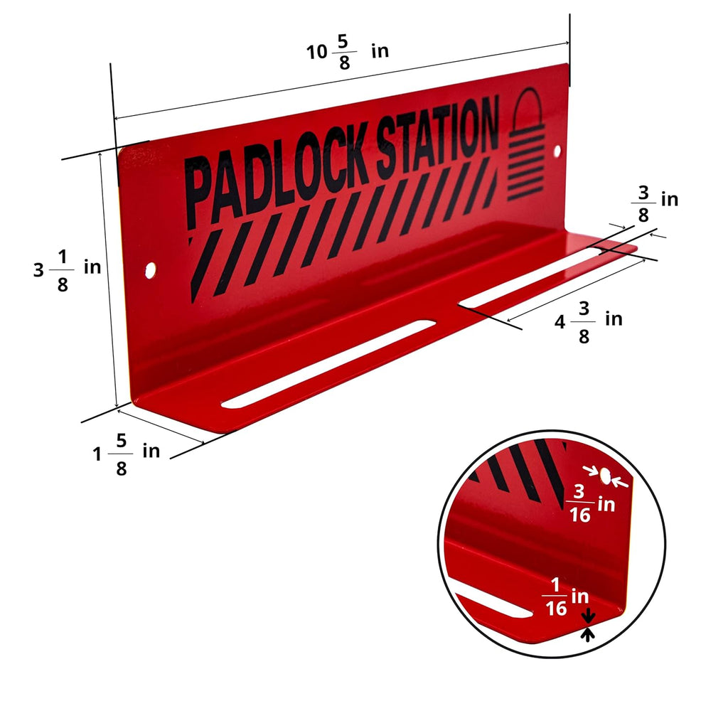 Lockout Tagout Station with 10 Padlocks, Carbon Steel Body, Pack of 2 R349