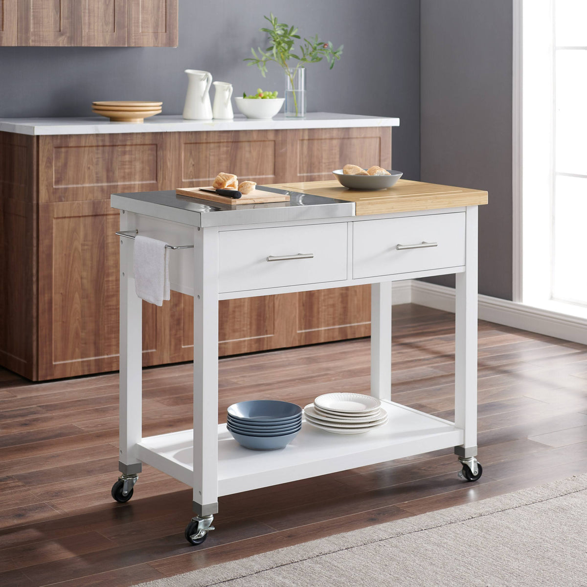 White Kitchen Cart Z98267