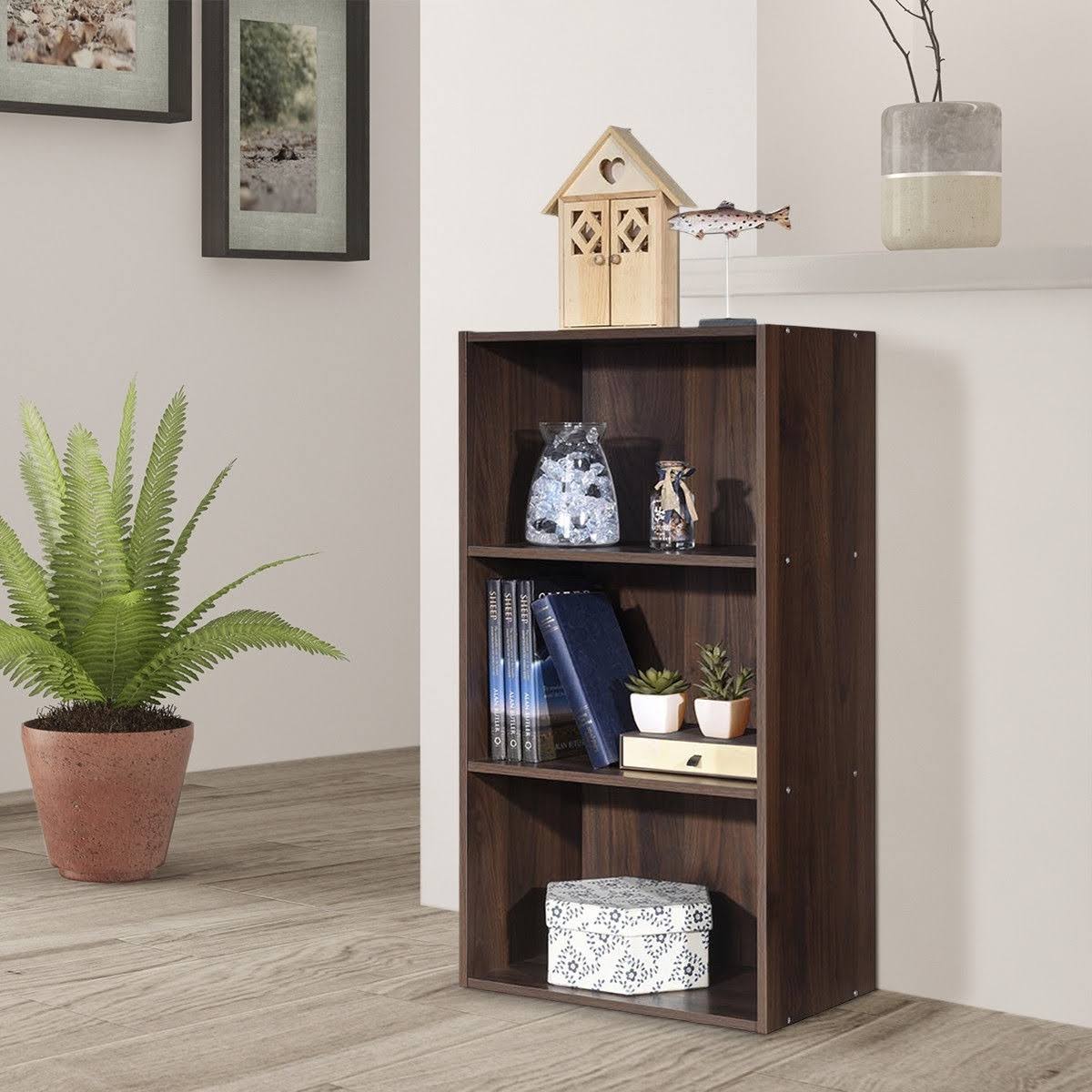 White 3 Shelf Bookcase Storage Cabinet J931896