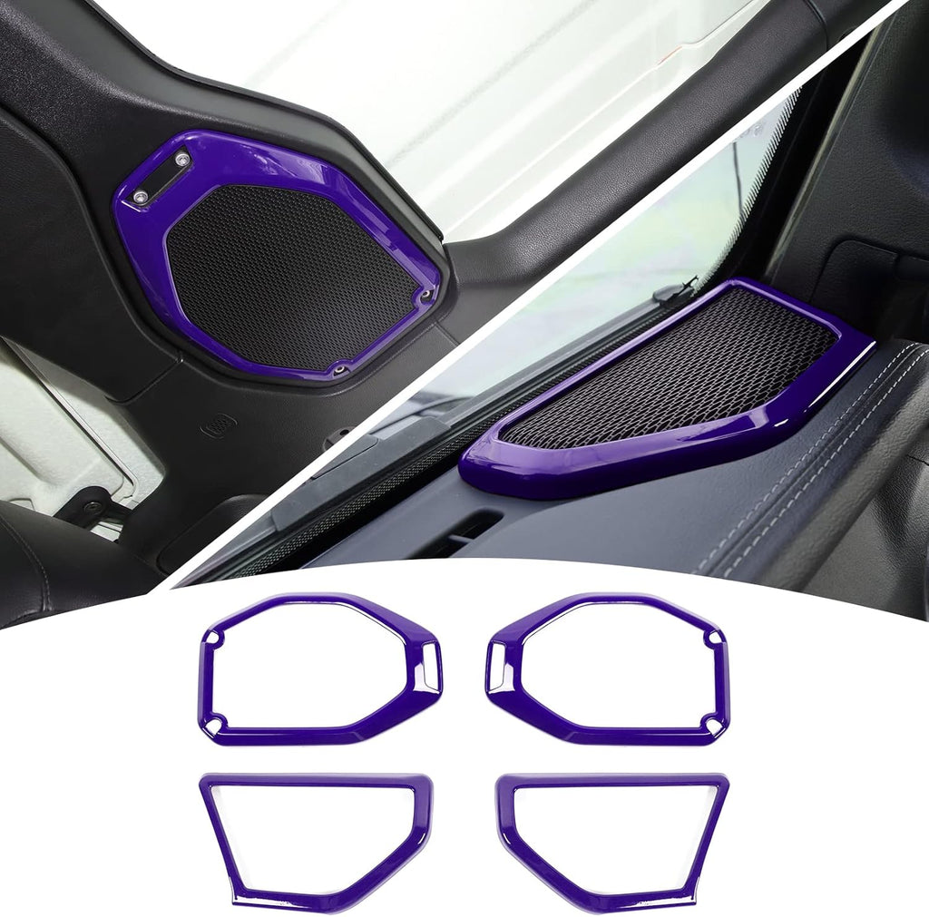 4PCS Car Roof Speaker & A Pillar Speaker Cover Trim Interior Accessories (Pink) U742965