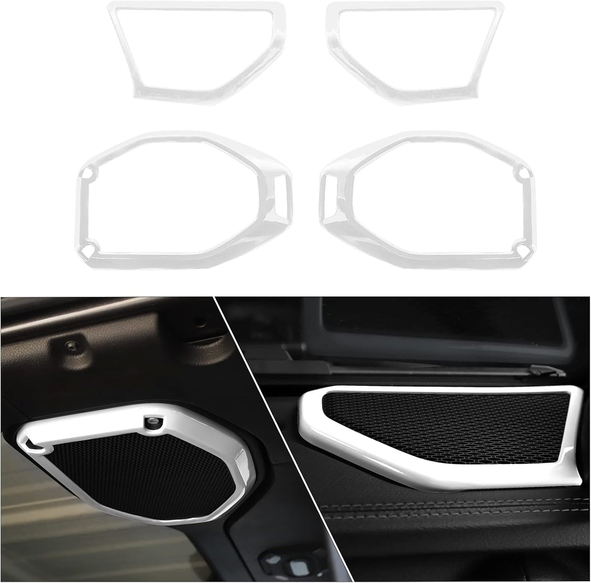4PCS Car Roof Speaker & A Pillar Speaker Cover Trim Interior Accessories (Pink) U742965