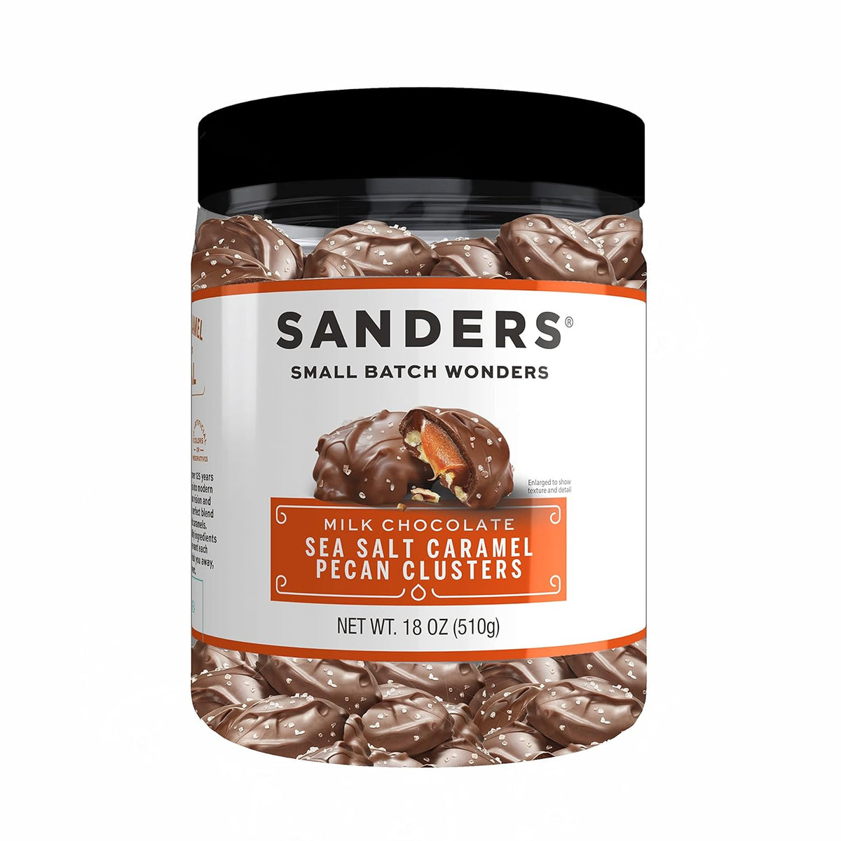 Milk Chocolate Sea Salt Caramel Pecan Clusters - 18 oz Tub T413