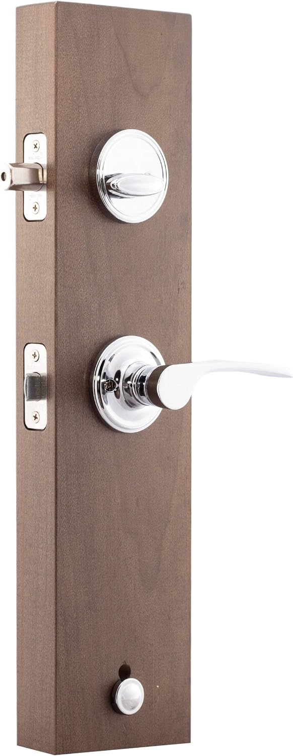 Mid Century Modern Front Door Handle Set with Left Hand Lever Trim J3515