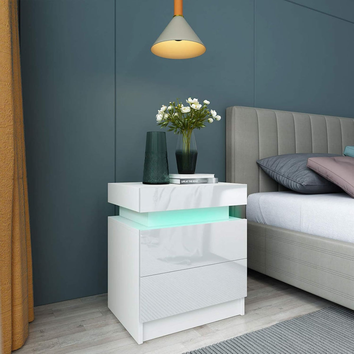 White 2 Drawer Bedside Table I71712