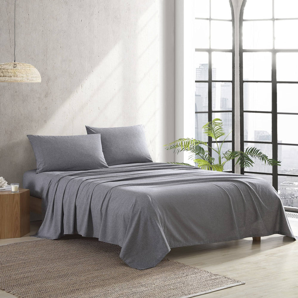 Recycled Fiber Heather Percale Cal King Sheet Set Z94945