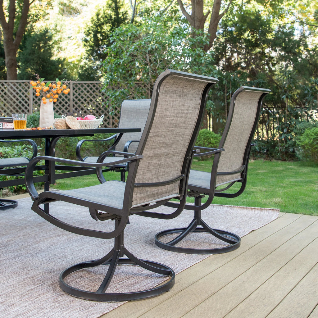 7-Piece Outdoor Dining Set with Swivel Chairs U470184