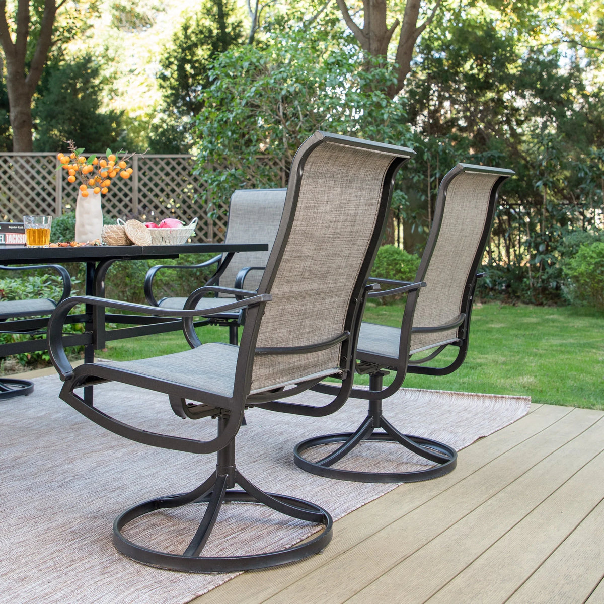7-Piece Outdoor Dining Set with Swivel Chairs U470184