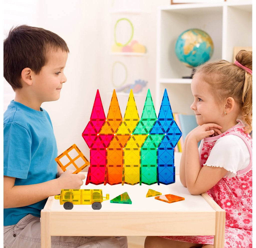 120-Piece Magnetic Tiles Set with Carrying Bag T273958