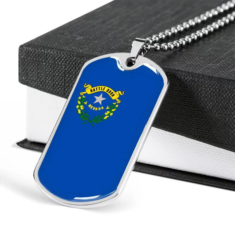 Stainless Steel or 18k Gold Dog Tag Necklace K52492
