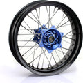 17" X 4.25" Supermoto Rear Complete Wheel Set Rim Spokes Blue Hub P227106