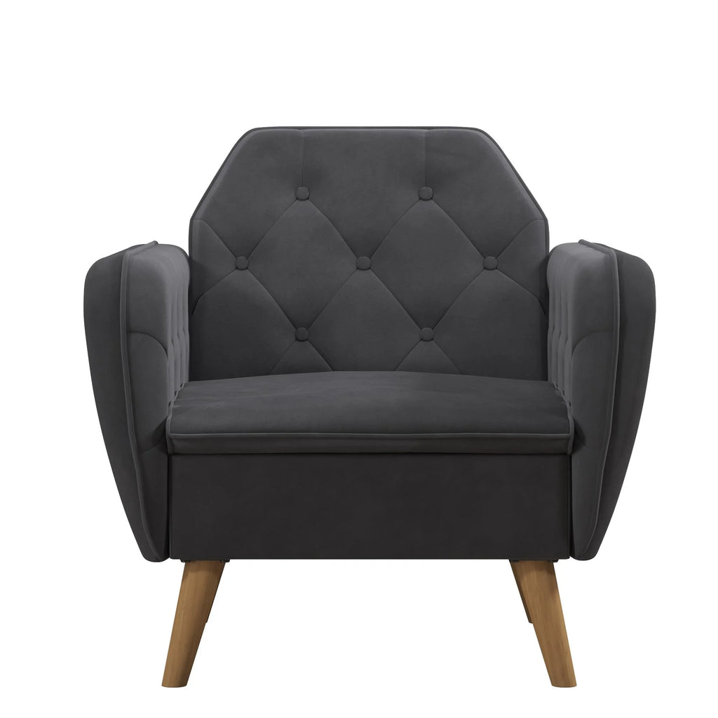 Gray Velvet Accent Chair J532406