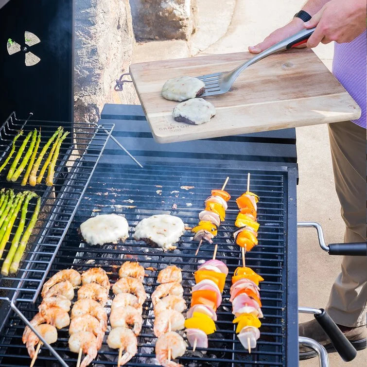24-inch Charcoal BBQ Grill with 2 Folding Side Shelves X41286
