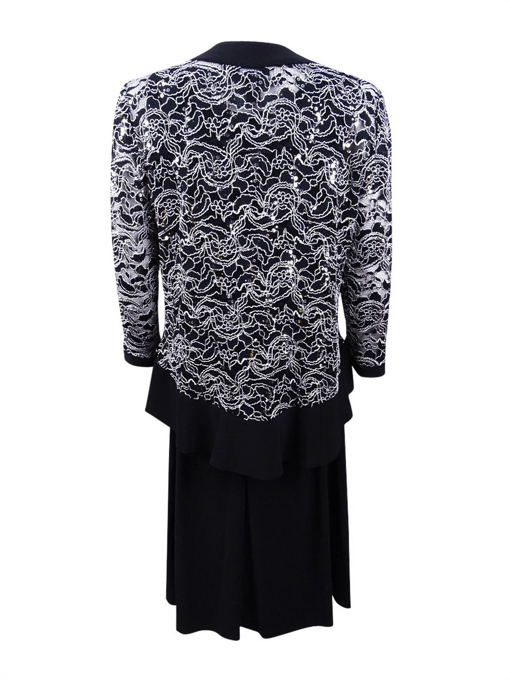 Lace Jacket Dress (10, Black/White) R104