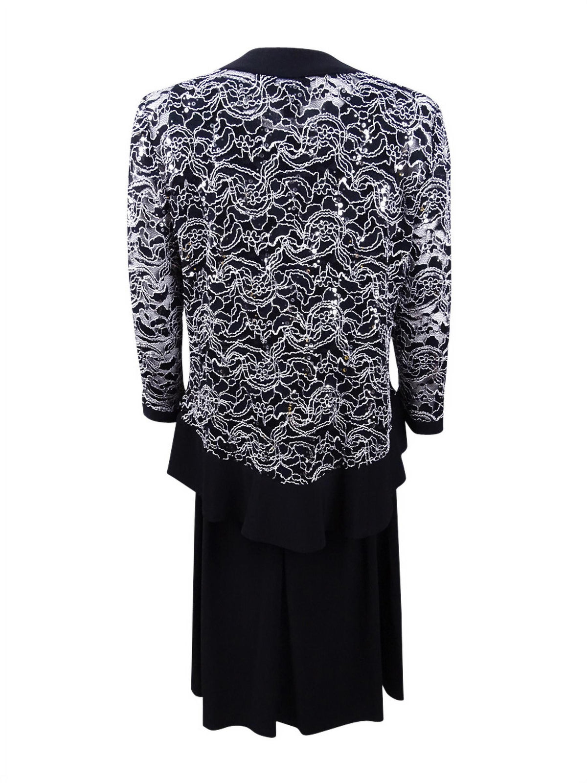 Lace Jacket Dress (10, Black/White) R104