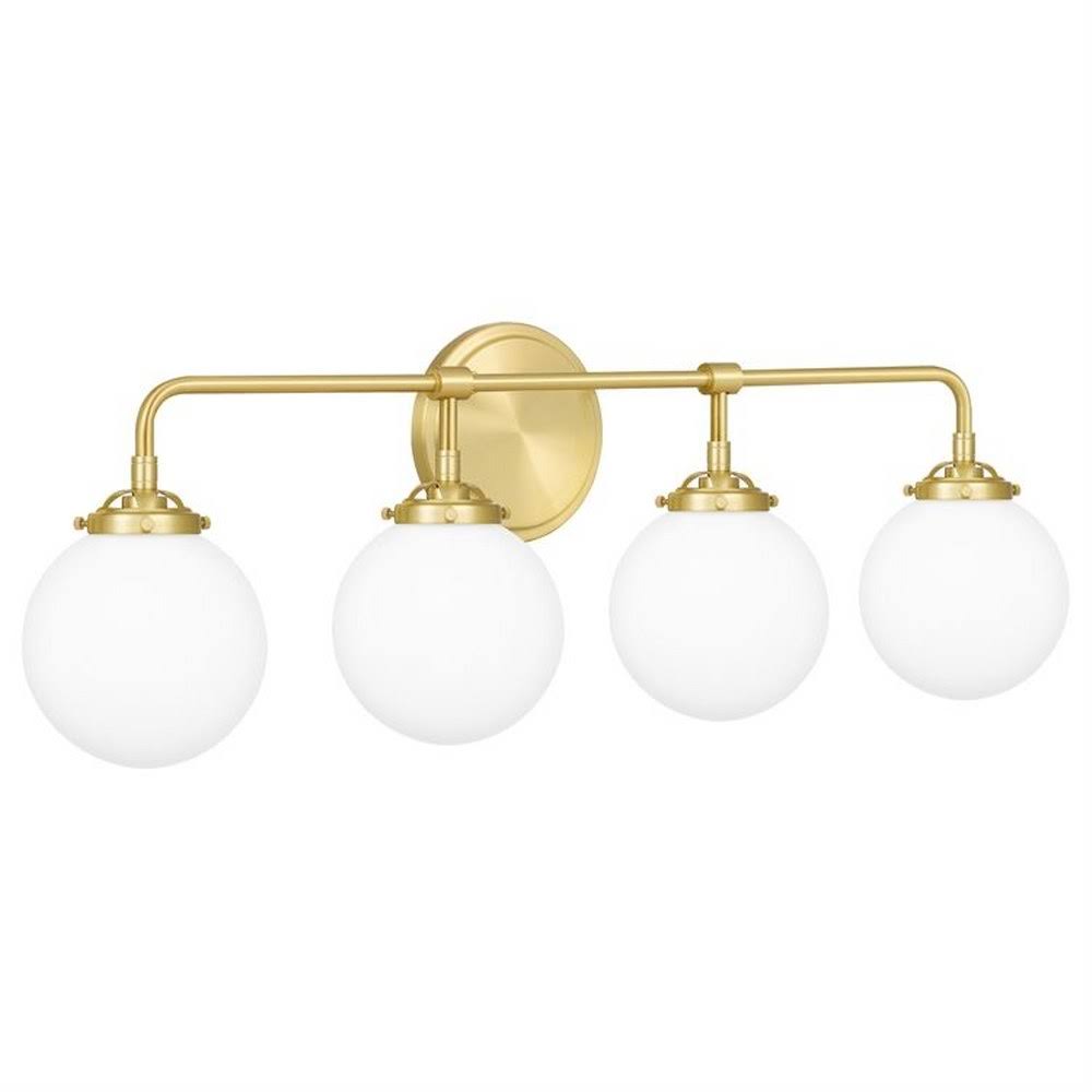 Satin Brass 4 Light Bath Vanity with Opal Etched Glass D468