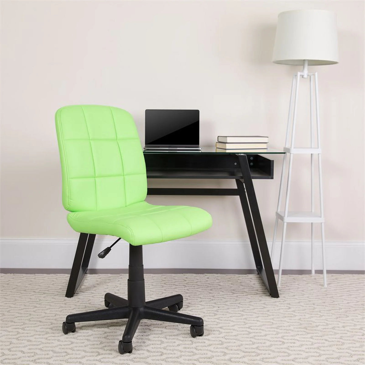 Green Quilted Office Swivel Chair M969