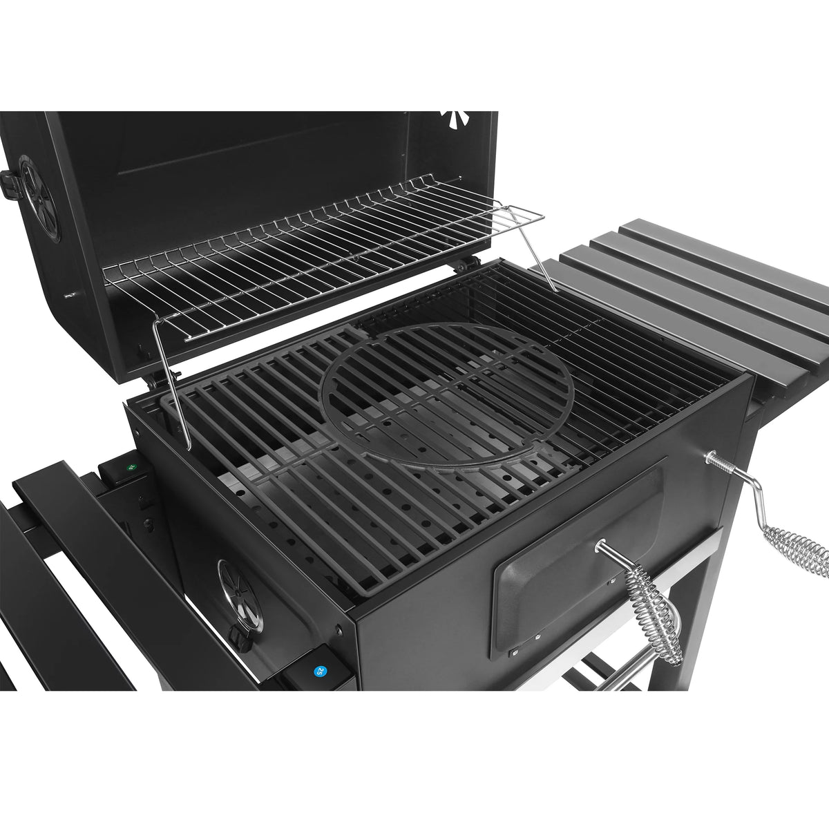 24-inch Charcoal BBQ Grill with 2 Folding Side Shelves X41286