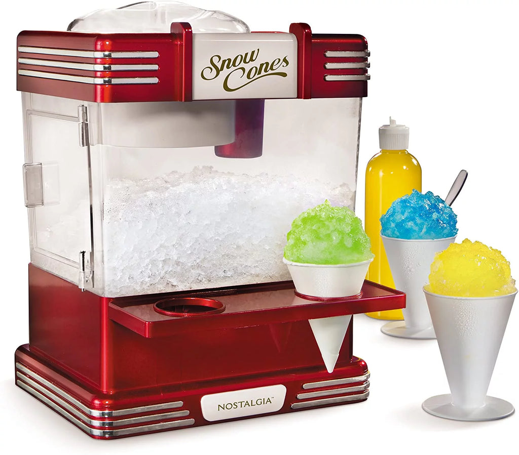 Retro Snow Cone Maker with 2 Reusable Cups & Ice Scoop Q2524