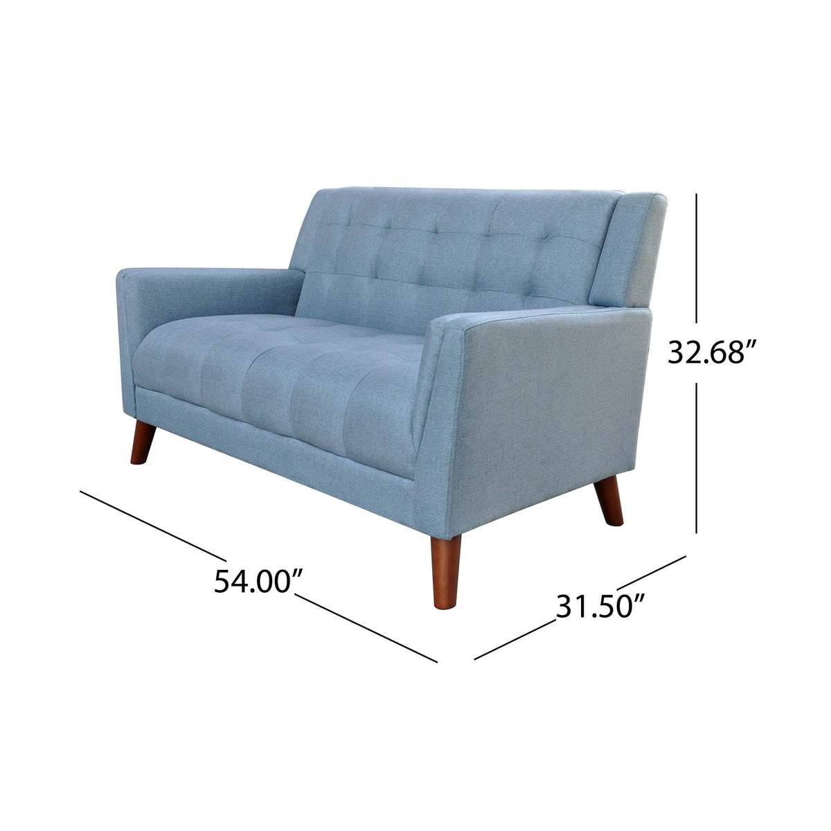 Blue Fabric Loveseat A44744