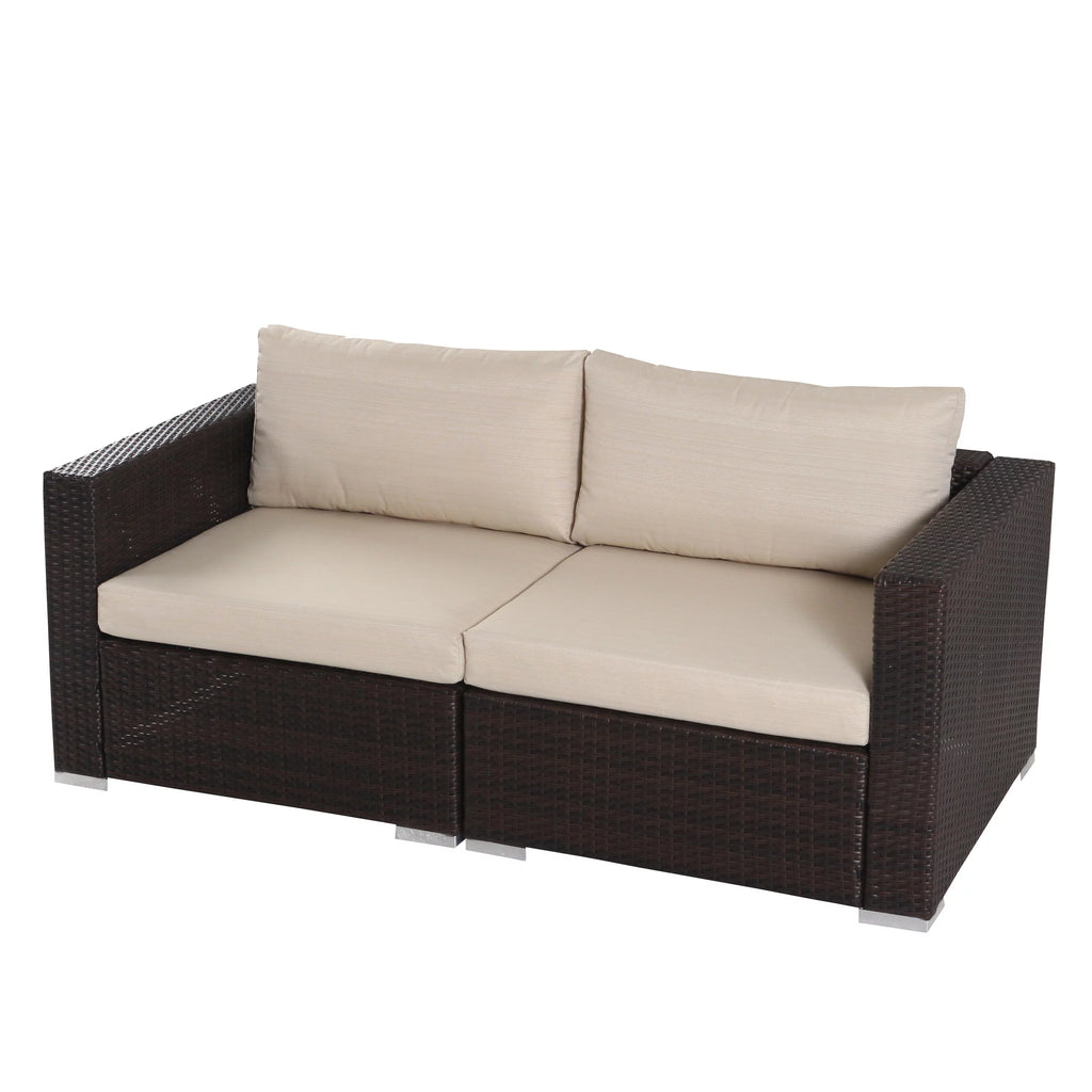 5 Piece Wicker Sectional Sofa Set with Cushions S464
