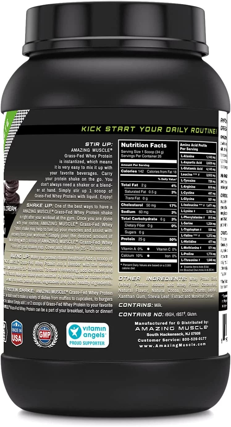 Grass Fed Whey Protein Isolate & Concentrate Cookies & Cream Flavor V651