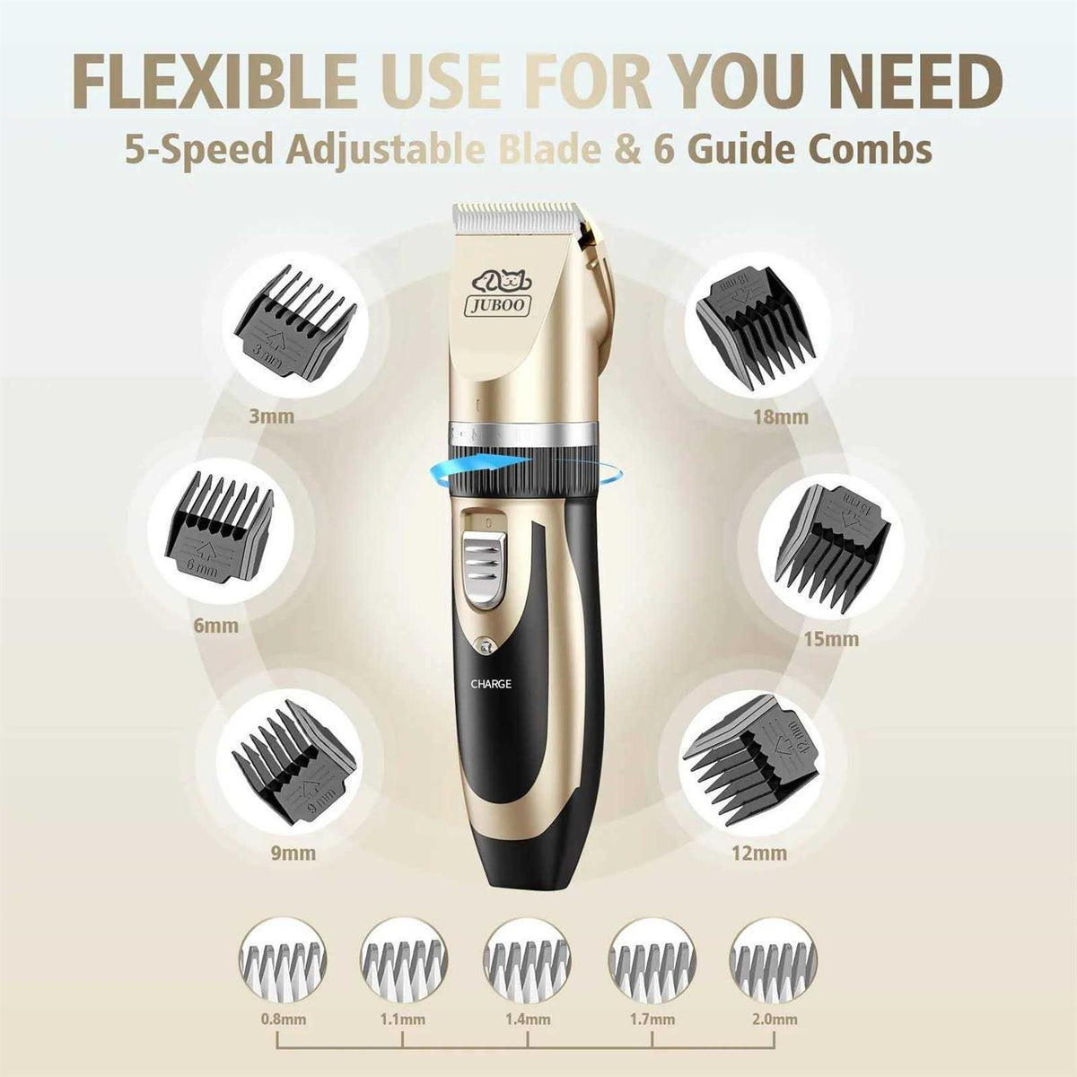 Dog Clippers Low Noise Rechargeable Cordless Grooming Kit M720