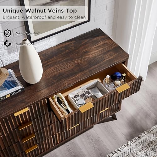 7 Drawer Wood Dresser with Faux Marble Top P701