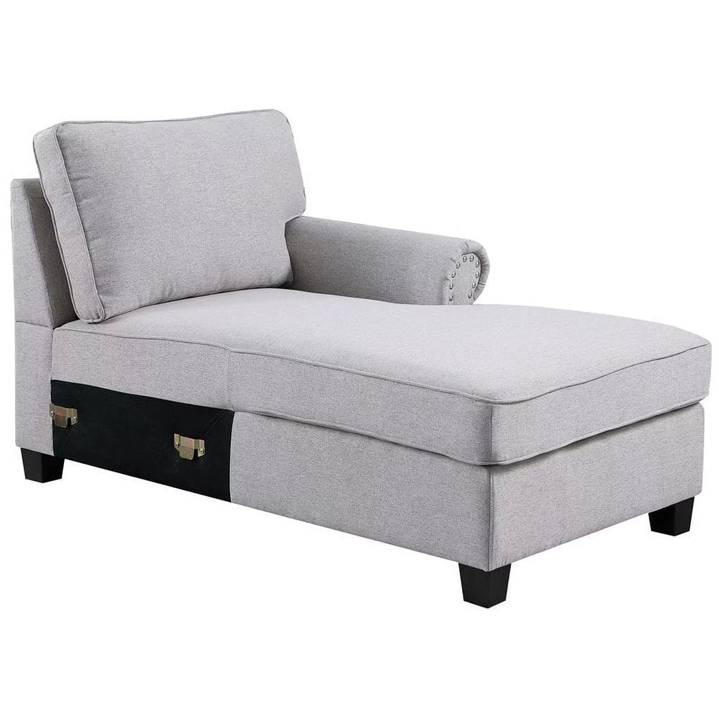 Light Gray U-Shaped Polyester Fabric Sectional Sofa W59801