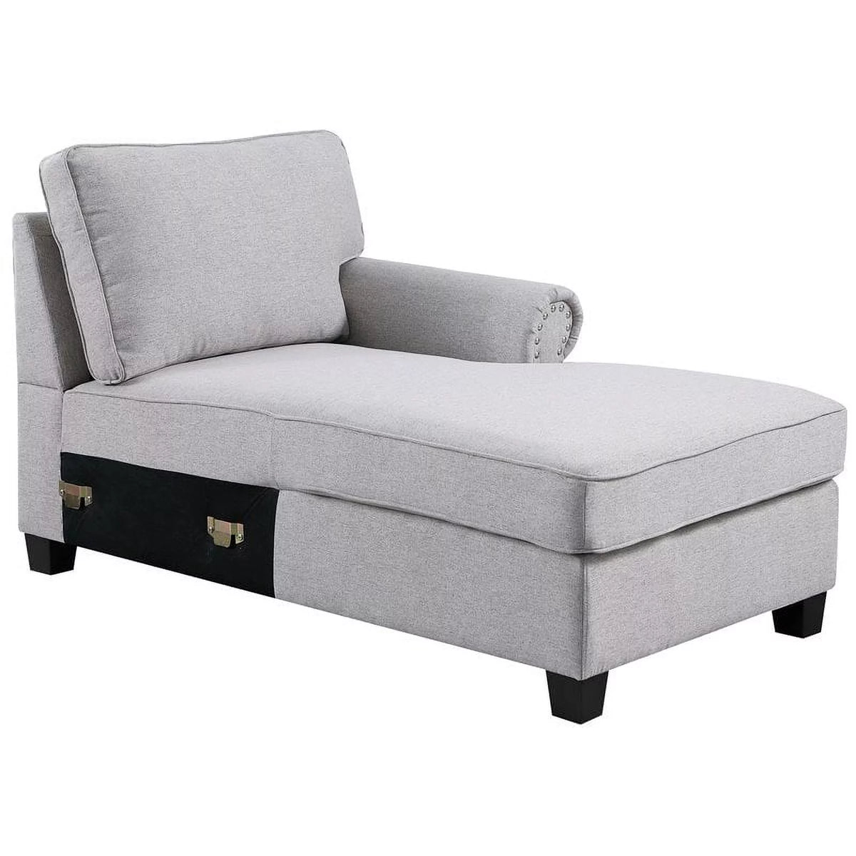 Light Gray U-Shaped Polyester Fabric Sectional Sofa W59801