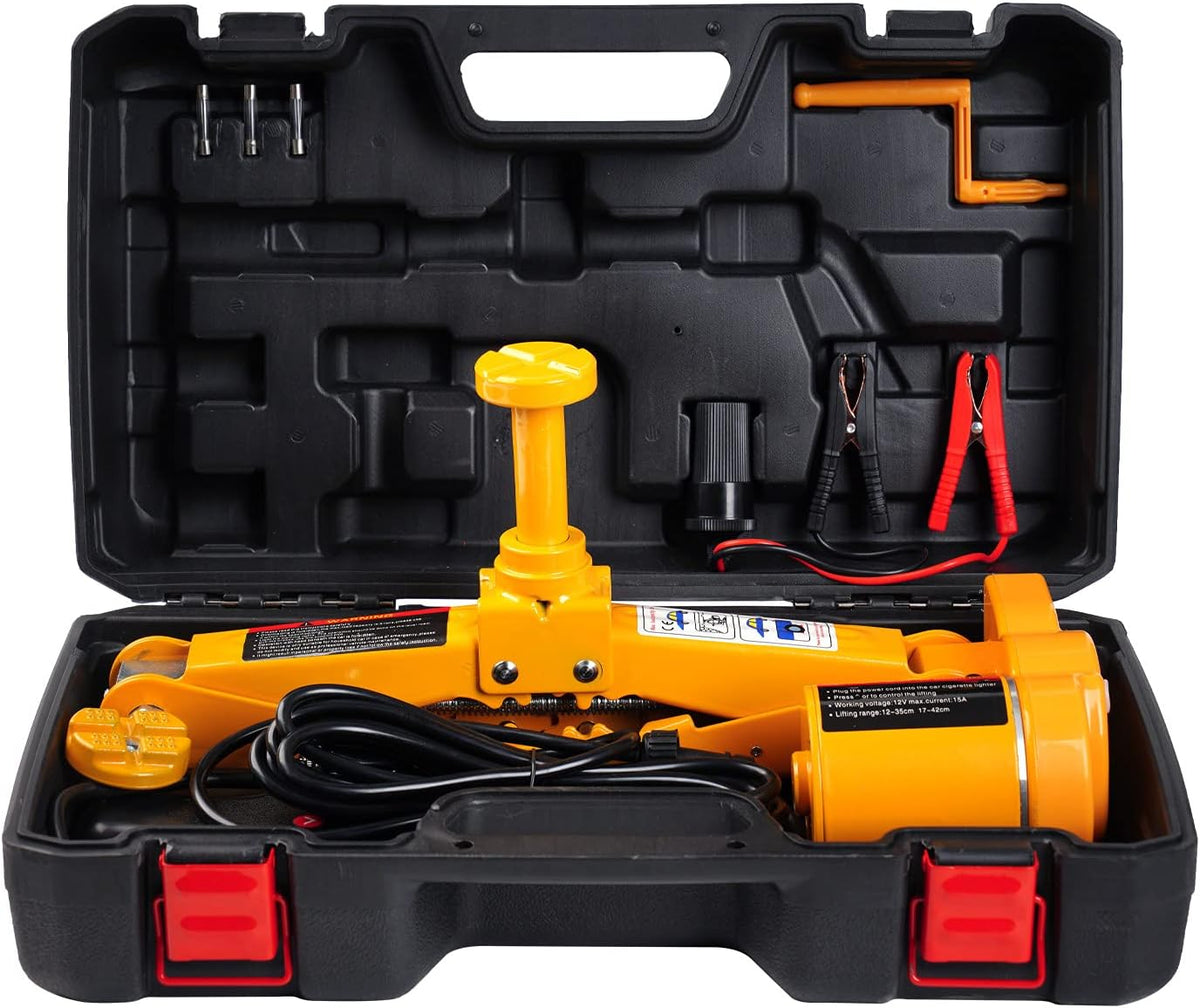 Electric Car Jack Kit 3Ton 12V Portable Scissor Car Jack Lift Grey Pack of 2 Z4856