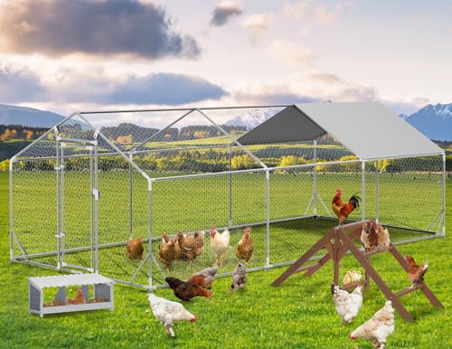 Metal Chicken Coop with Anti-Rust Steel & Waterproof Cover Z56193