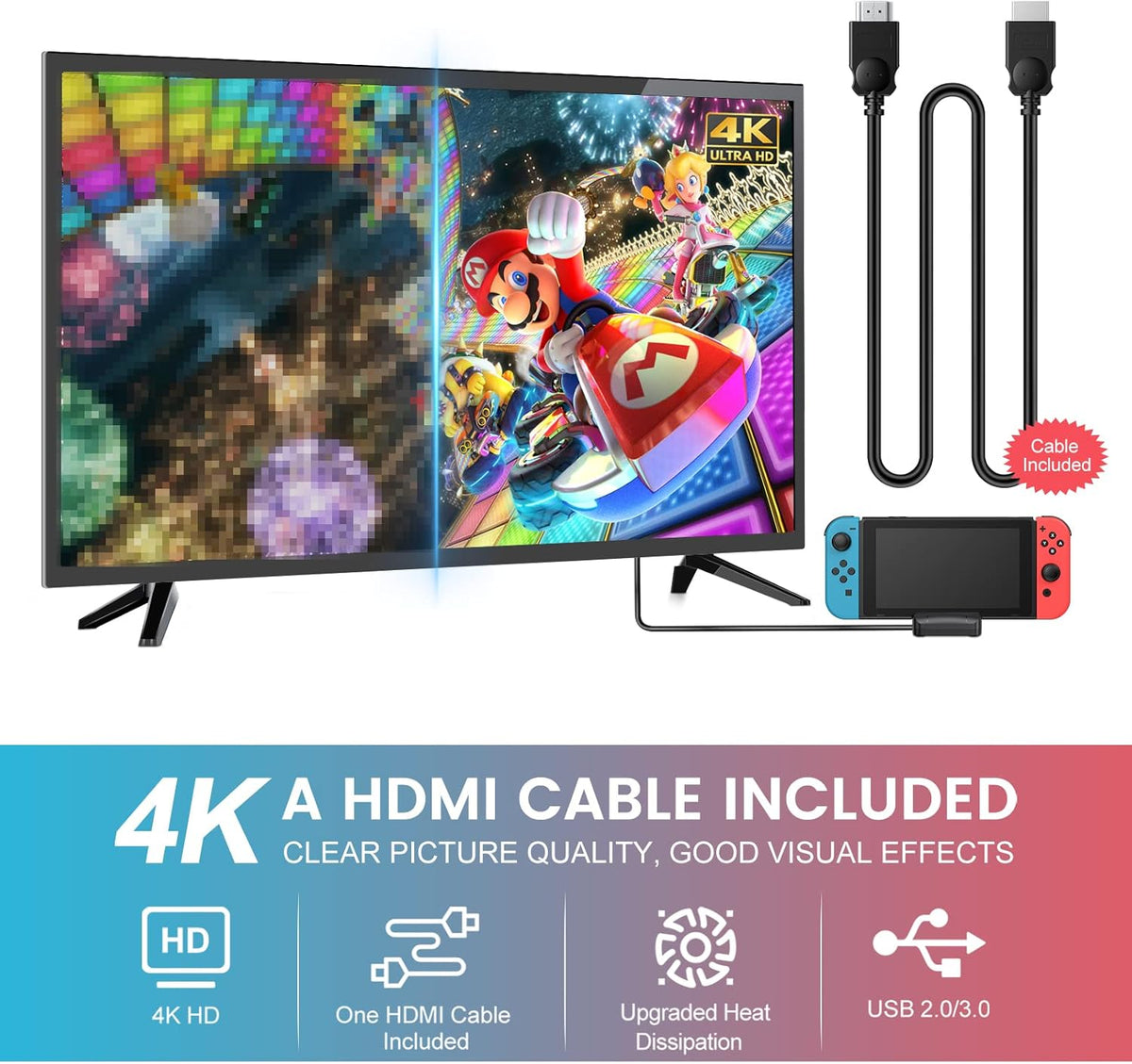 4K HDMI Portable Docking Station with Cooling Fan and USB 3.0 Port B339