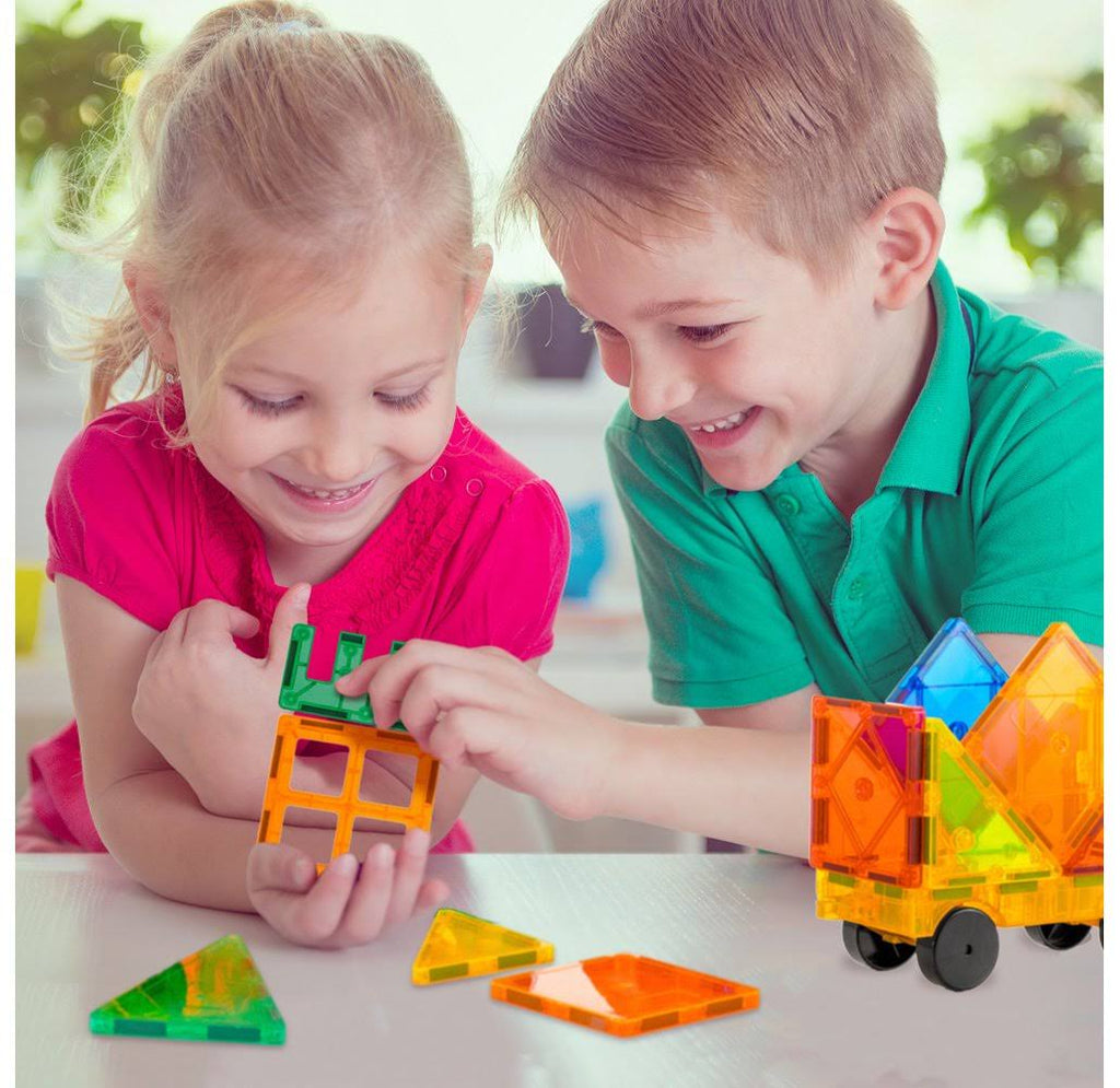 120-Piece Magnetic Tiles Set with Carrying Bag T273958