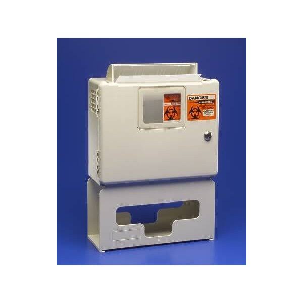Beige Locking Wall Cabinet with 5Qt Sharps Container Y3045