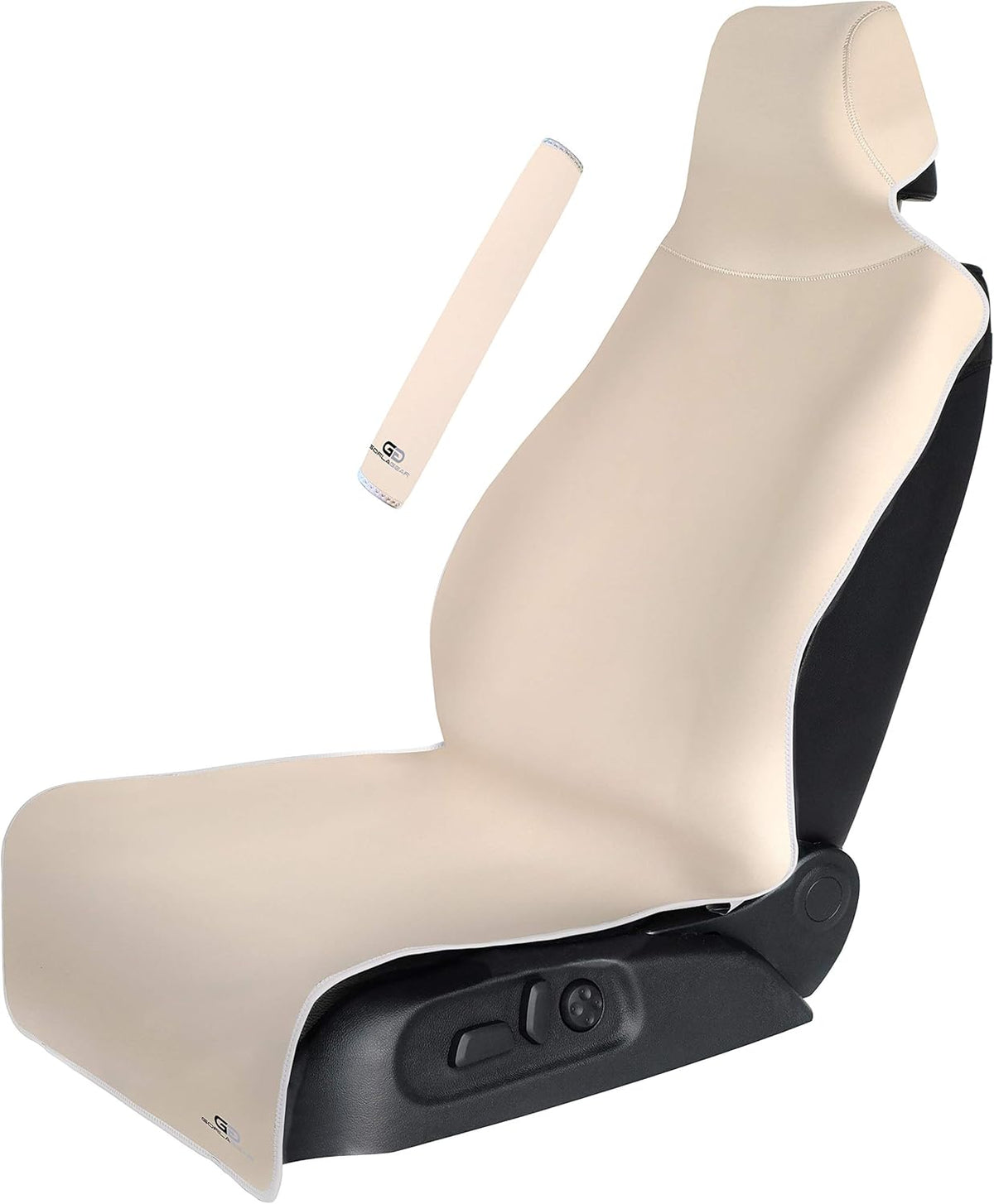 Beige Tan Khaki Waterproof Car Seat Cover Neoprene Non-Slip Bucket Seat Pack of 2 R5284