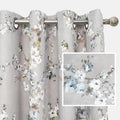 Gray Blackout Grommet Thermal Insulated Window Curtains Set of 2 Panels 52 Inch by 84 Inch E263981