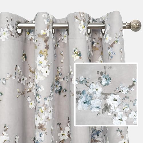 Gray Blackout Grommet Thermal Insulated Window Curtains Set of 2 Panels 52 Inch by 84 Inch E263981