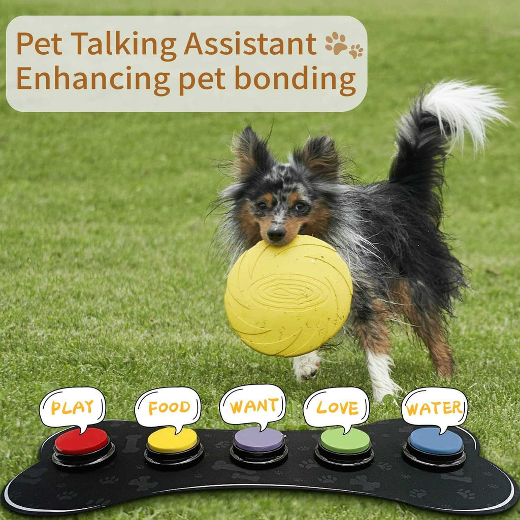 Set of 5 Dog Buttons with Rubber Mat S9615