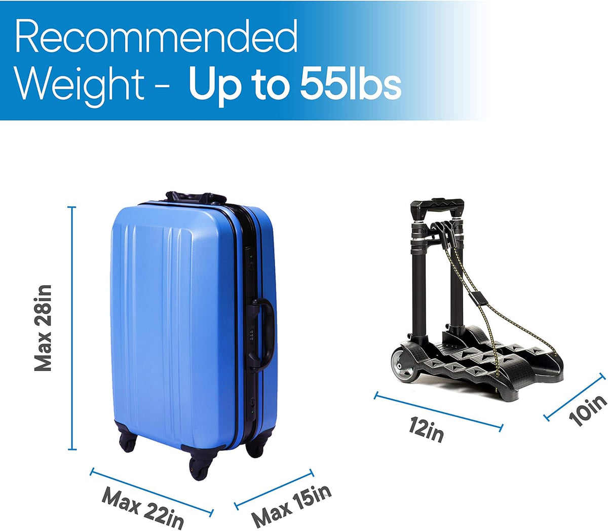 Black Aluminum Folding Luggage Cart D50514