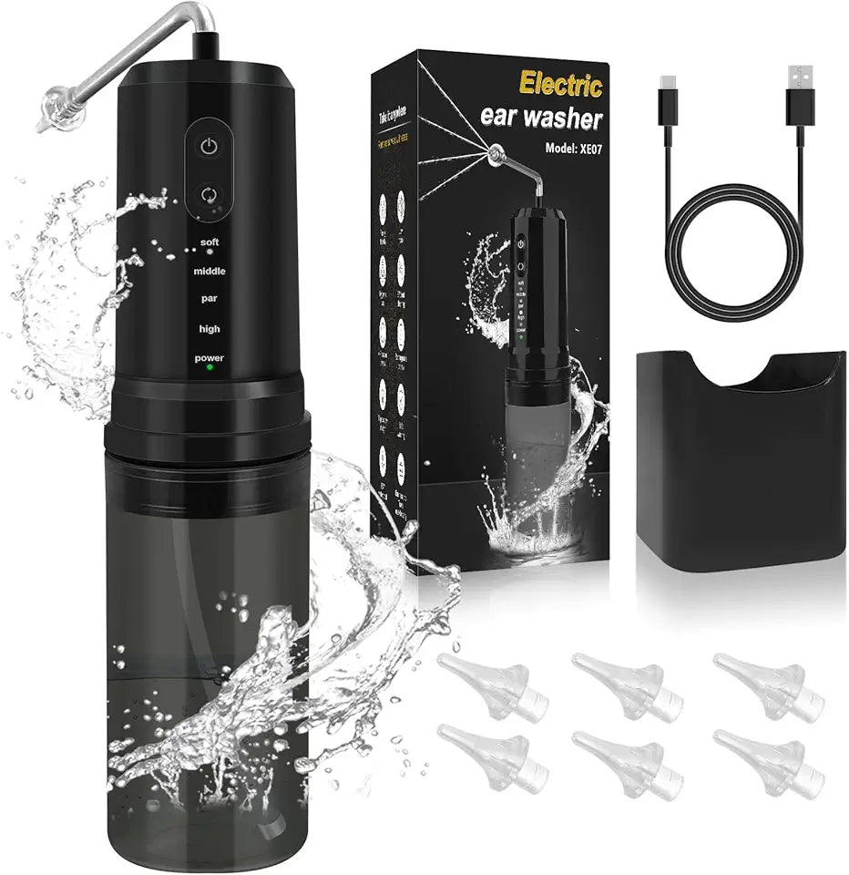 Electric Ear Irrigation Flushing System with 4 Pressure Modes Black L36748