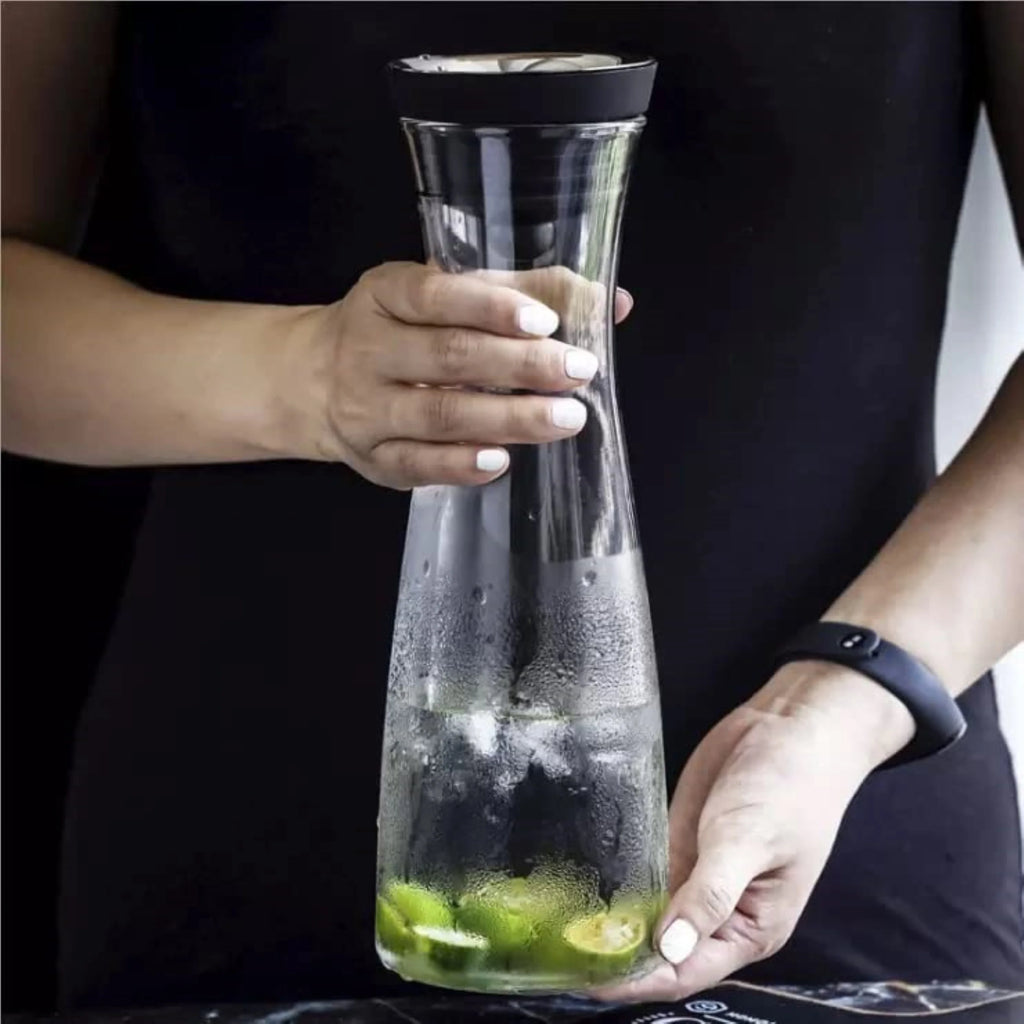 50 oz Glass Pitcher with Stainless Steel Lid and Brush T137664