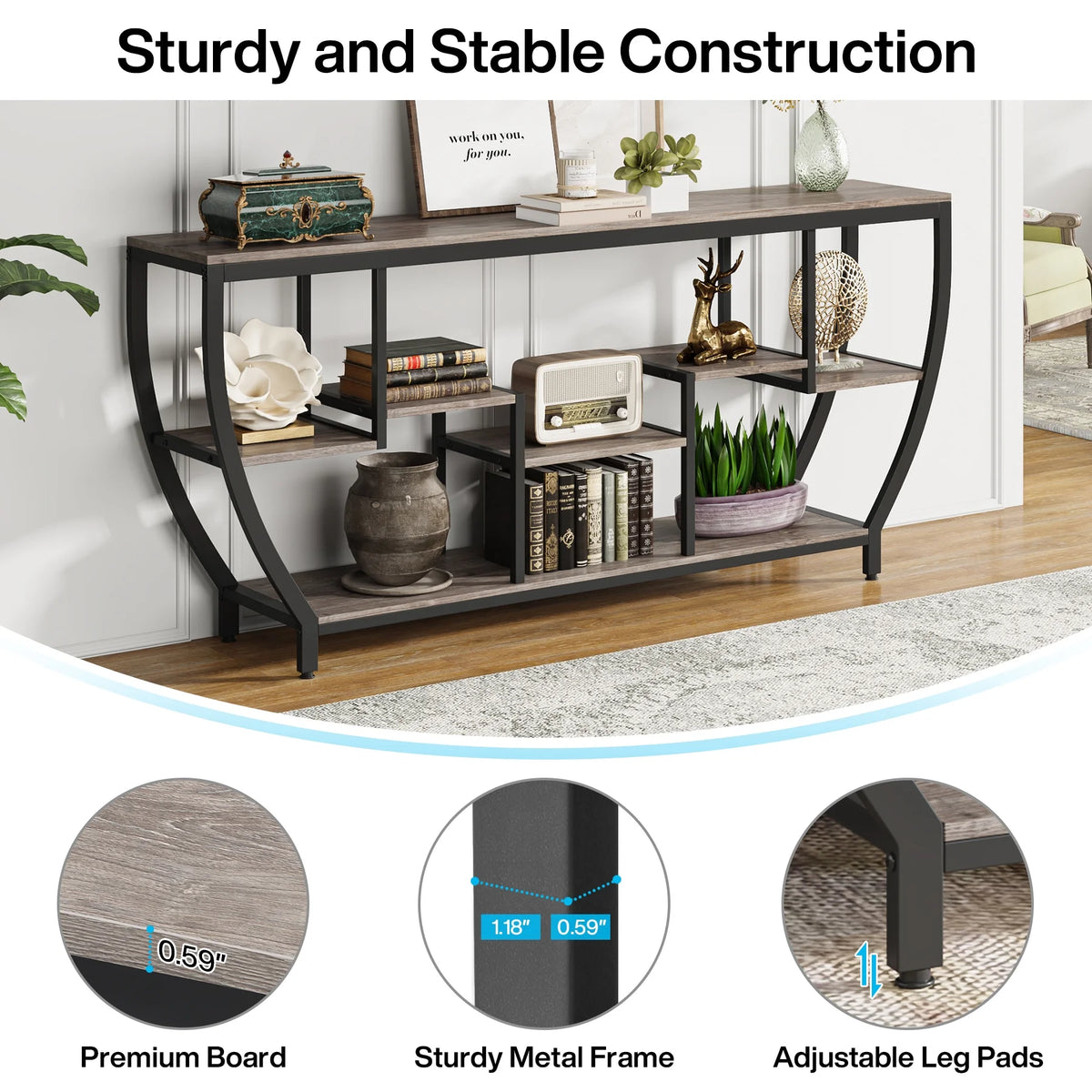 70.9 Inches Console Table with Shelves V8411