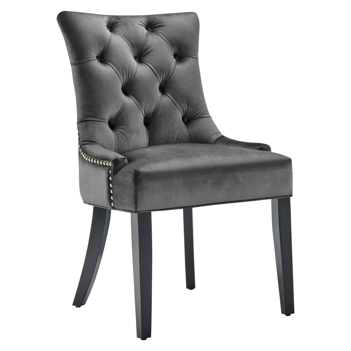 White Tufted Performance Velvet Dining Side Chairs Set of 2 N79251