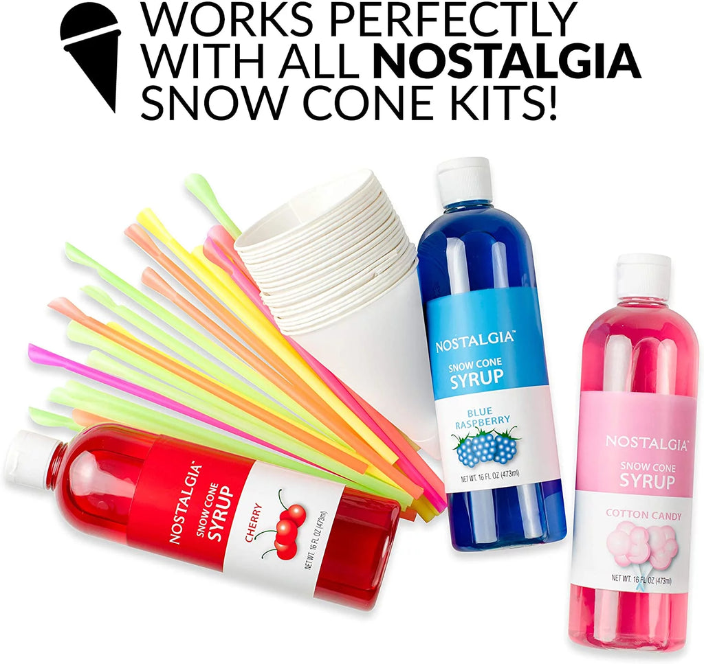 Retro Snow Cone Maker with 2 Reusable Cups & Ice Scoop Q2524