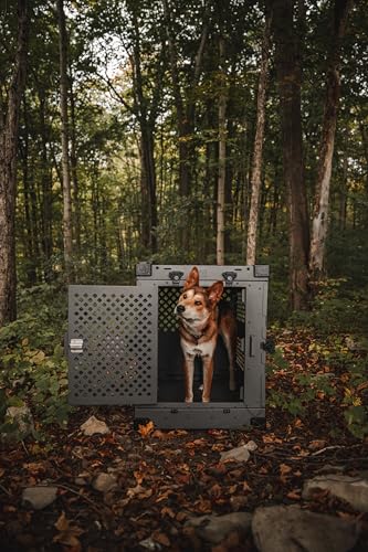 Gray 40" Collapsible Aluminum Dog Crate L61922
