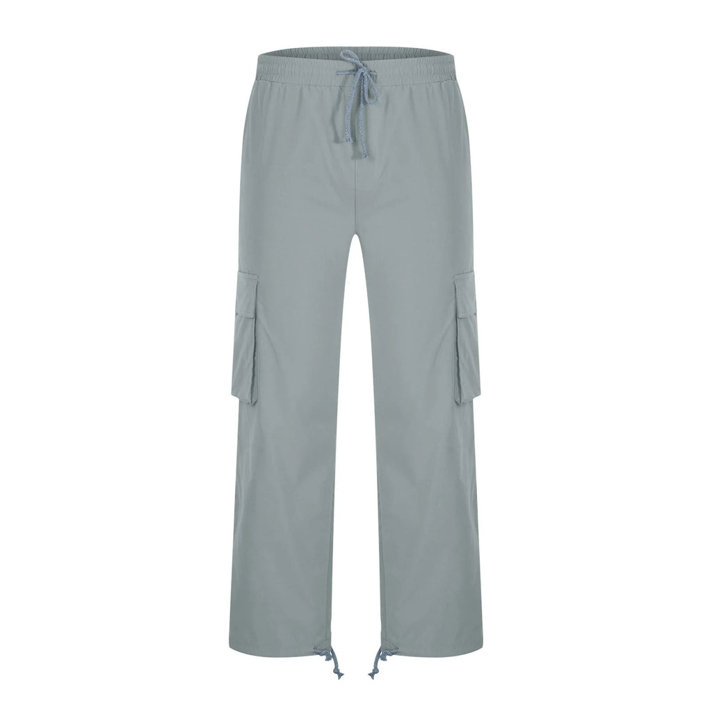 Mens Cargo Sweat Pants Relaxed Fit Baggy Joggers with Zipper Pockets J265