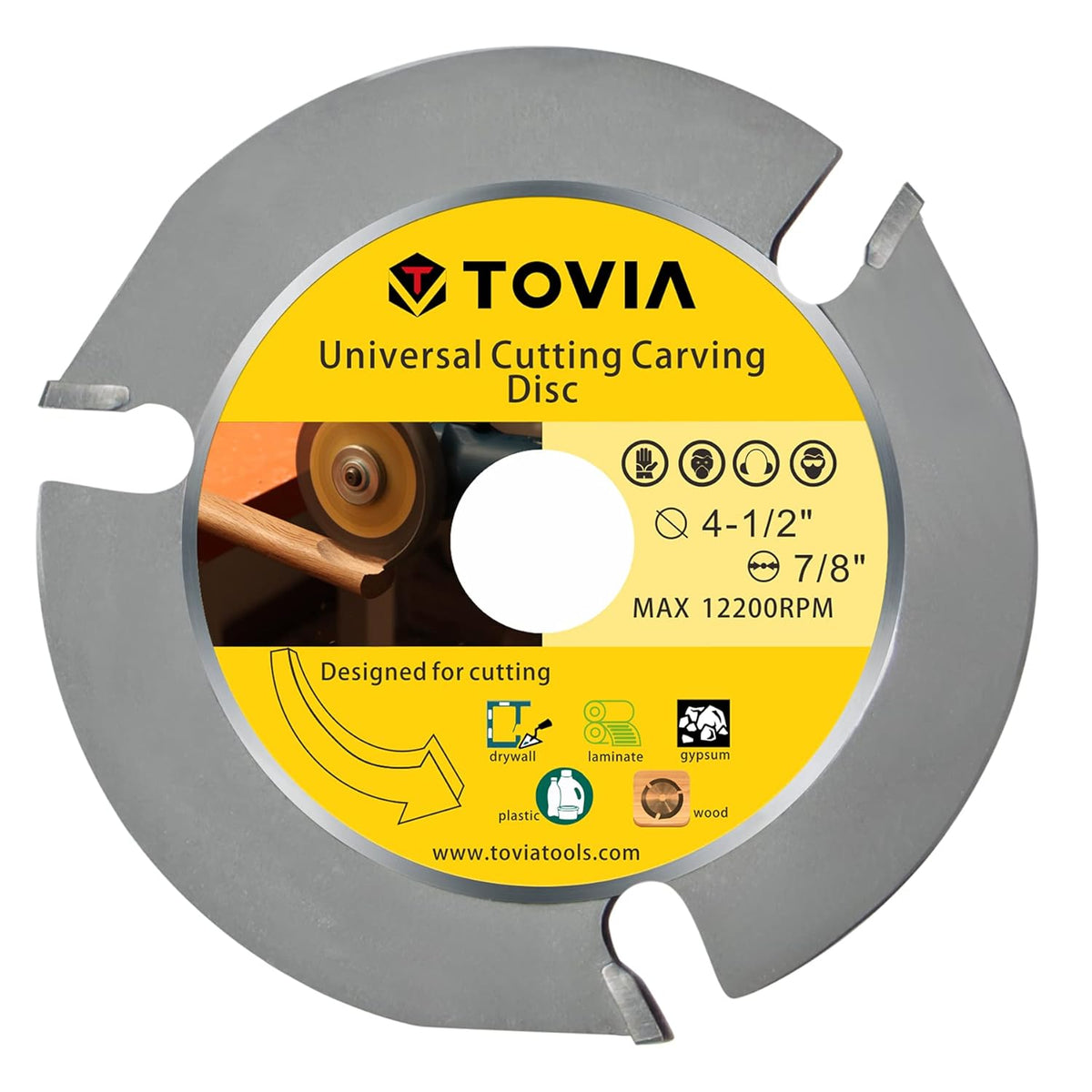 4 1/2 Inch Grinder Wood Carving Disc with 8 Tooth, 7/8 Arbor P64327