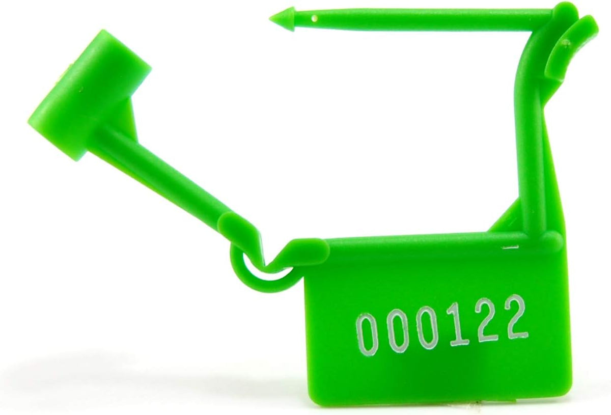 Green Plastic Numbered Self-Locking Security Tags Pack of 100 G748190