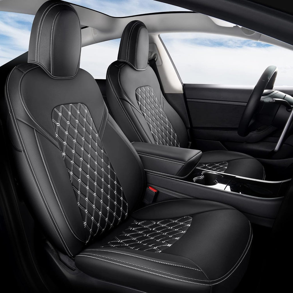 Pu Leather Car Seat Covers Full Set Black I657